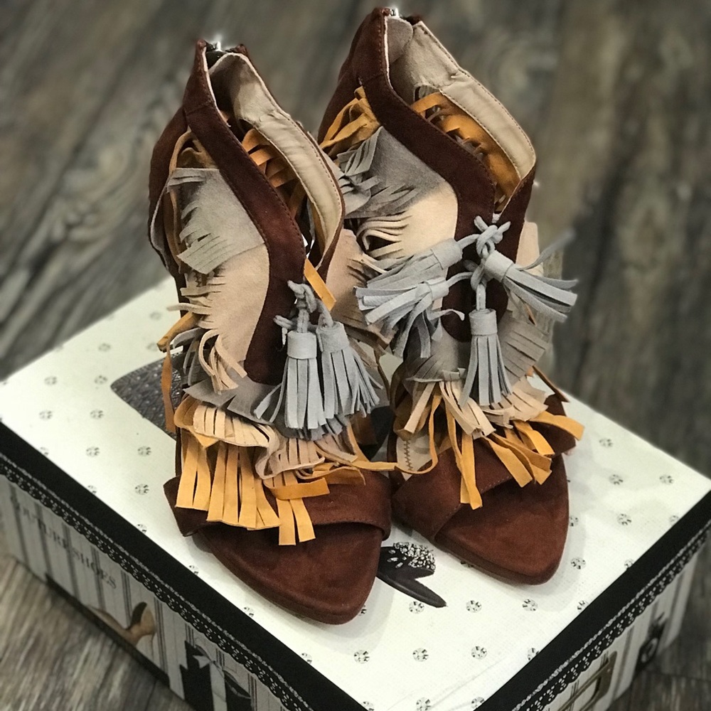 Zara Fringe Heels NWT